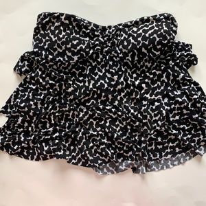 Aqua Gree Black and white ruffled tankini sz M